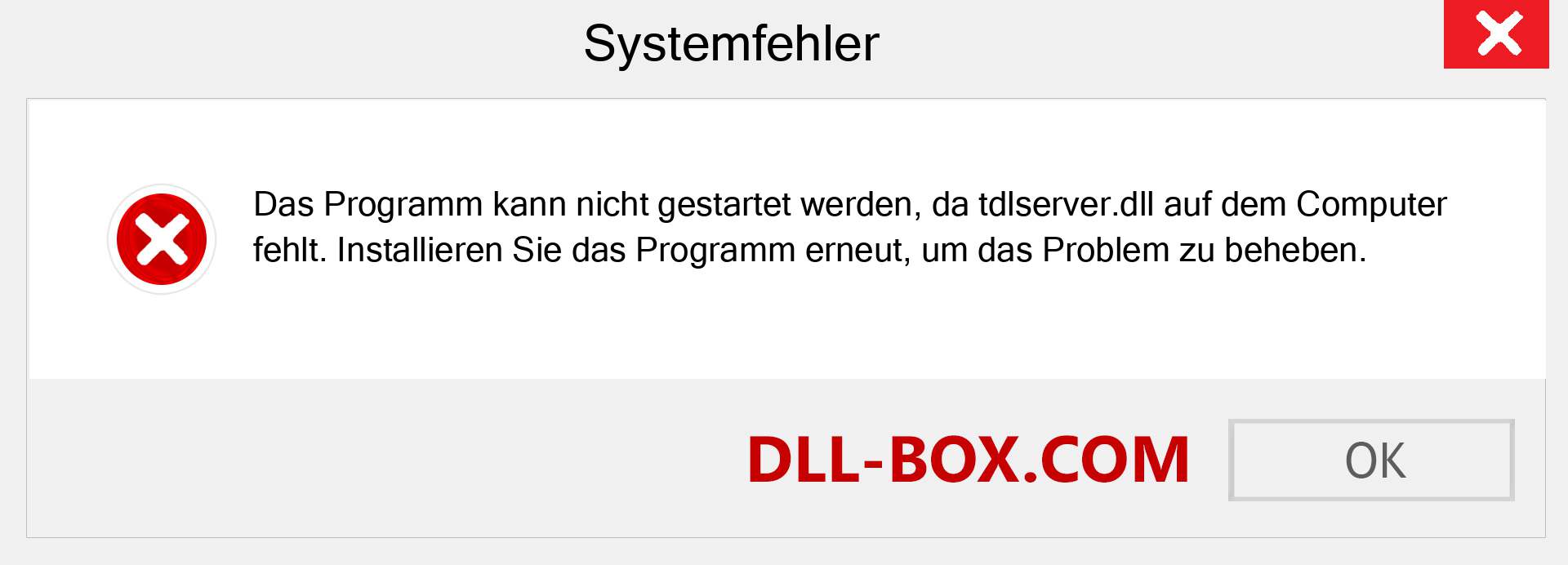 tdlserver.dll-Datei fehlt?. Download für Windows 7, 8, 10 - Fix tdlserver dll Missing Error unter Windows, Fotos, Bildern