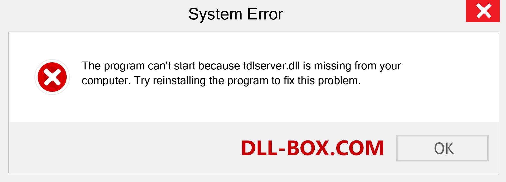  tdlserver.dll file is missing?. Download for Windows 7, 8, 10 - Fix  tdlserver dll Missing Error on Windows, photos, images