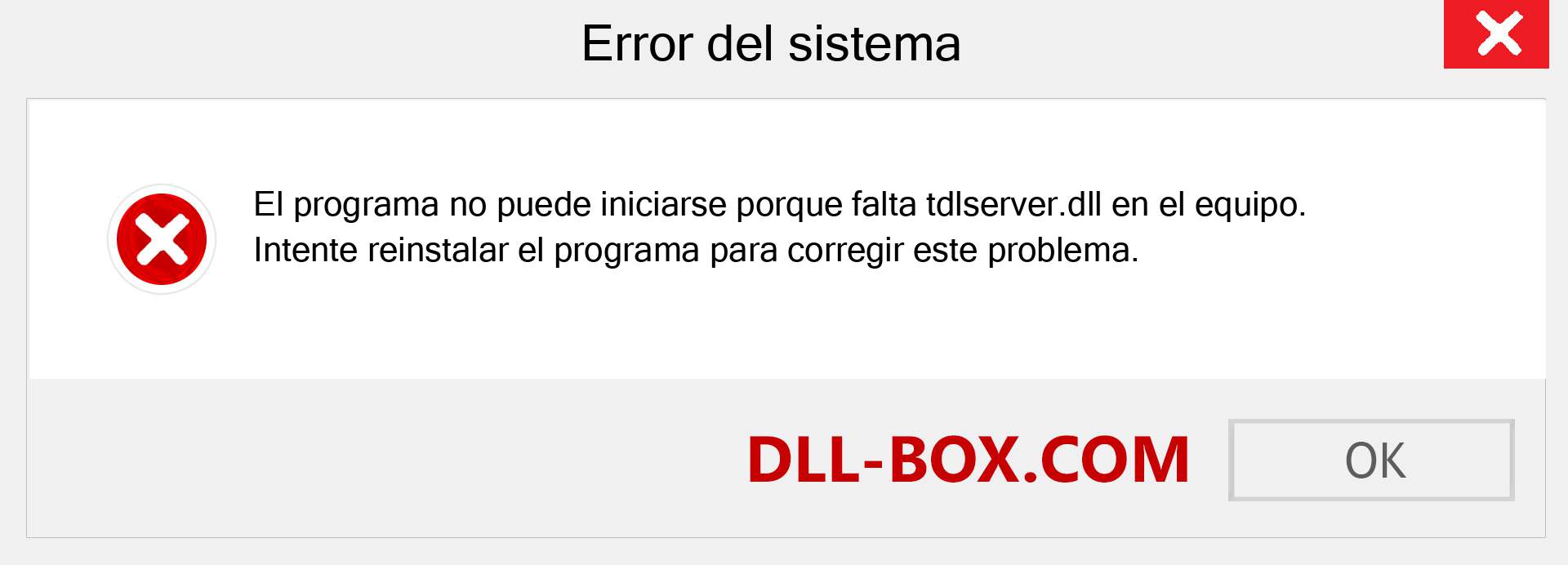 ¿Falta el archivo tdlserver.dll ?. Descargar para Windows 7, 8, 10 - Corregir tdlserver dll Missing Error en Windows, fotos, imágenes